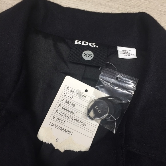 BDG. Eisenhower Navy Cropped Wool Jacket, Sz XS - Picture 5 of 8